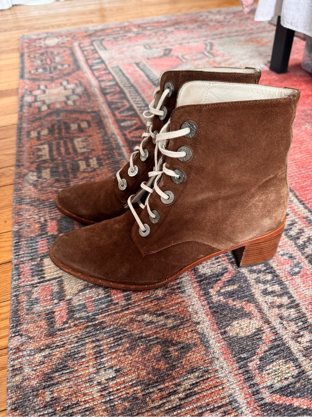 Freda Salvador Ace Brown Suede Lace-Up Ankle Boots